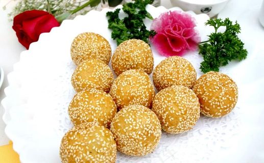 麻圆麻团芝麻球美食图片