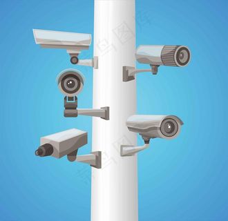 矢量柱子摄像头图片