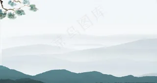 水墨山背景图片