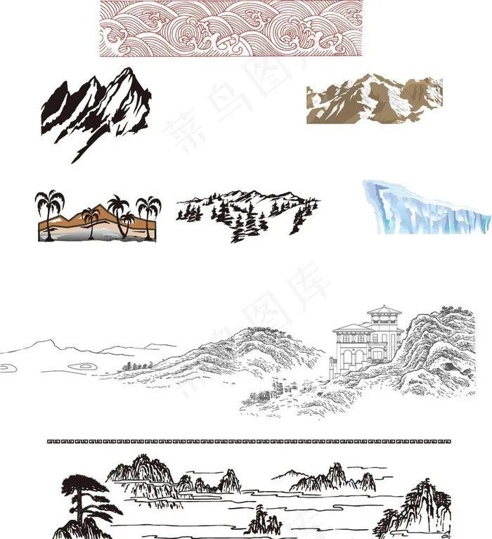 山图片ai矢量模版下载