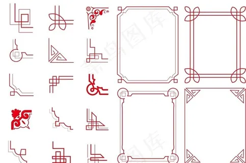 中国新中式纹理框图片