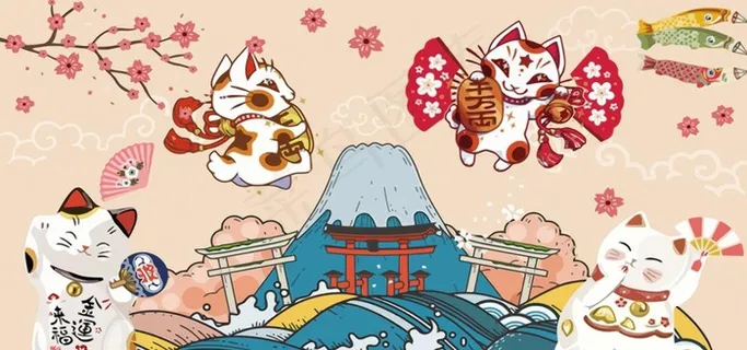 日式招财猫图片