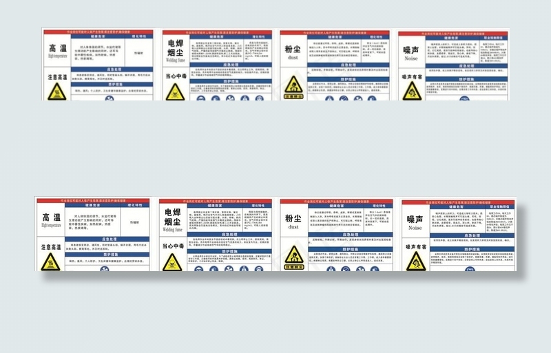 职业危害 告知牌 高温 噪声图片