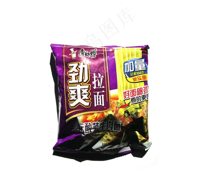 康师傅劲爽拉面老坛酸菜面正反面图片