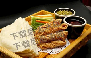 烙馍卷馓子图片