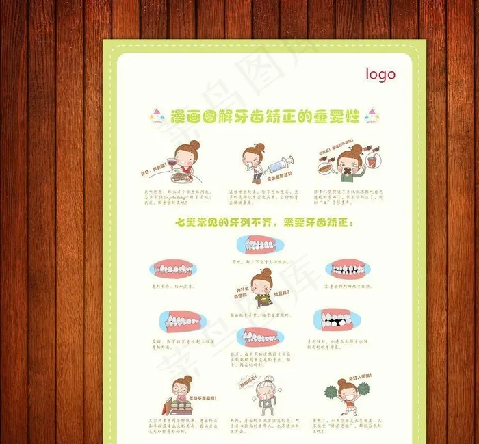 牙齿矫正展板图片cdr矢量模版下载