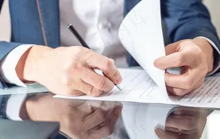 商务合作签署合同背景图片