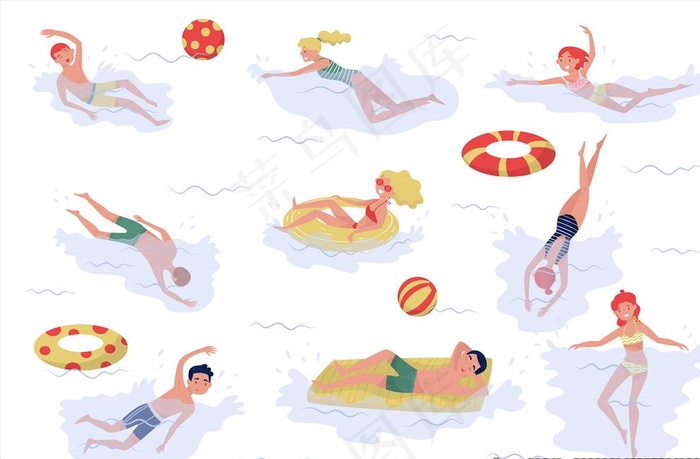 游泳图片ai矢量模版下载