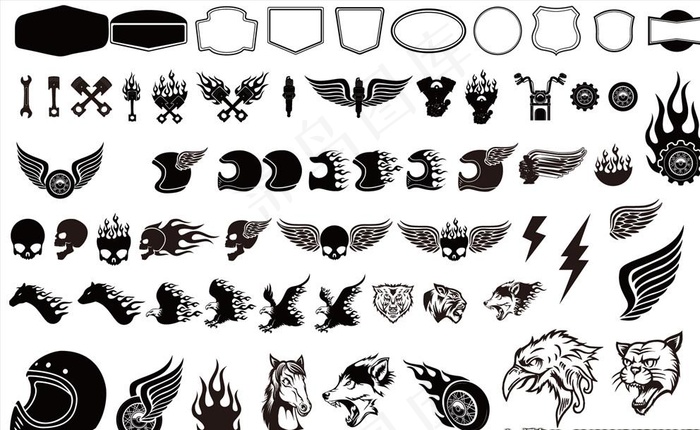 风驰电掣剪影图案图片