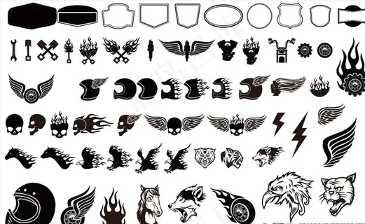 风驰电掣剪影图案图片