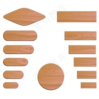 精美木质挂牌按钮矢量图片
