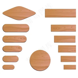 精美木质挂牌按钮矢量图片