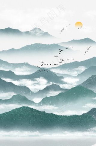 水墨风背景水墨舞台图片