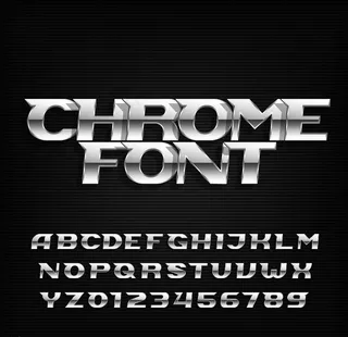 金属字母数字图片