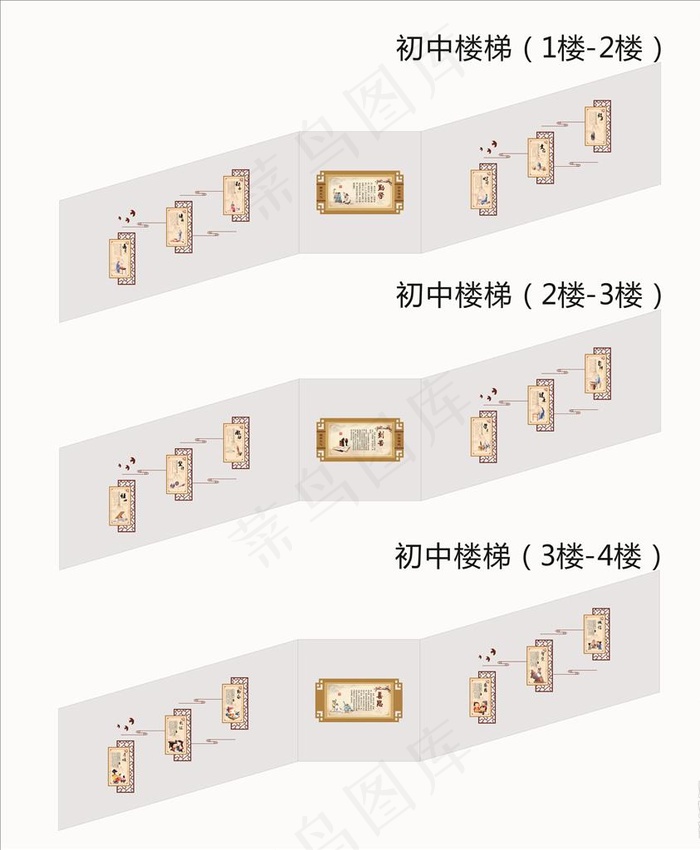 学校楼梯文化墙图片(800X1800)cdr矢量模版下载