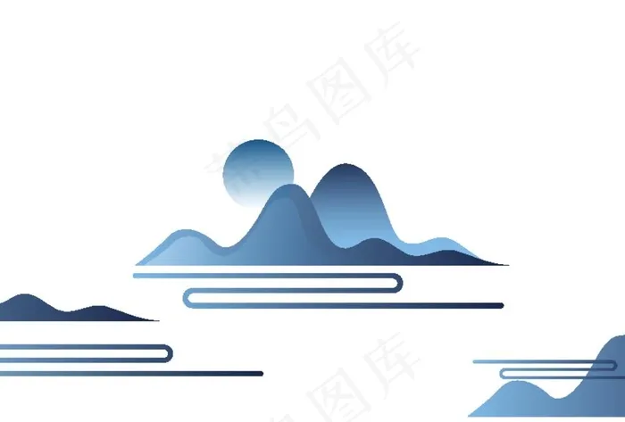 水墨山图片ai矢量模版下载
