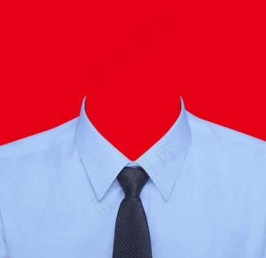 蓝色领带衬衫证件照衣服素材图片