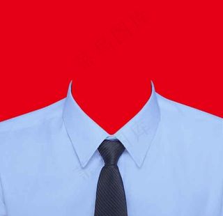 蓝色领带衬衫证件照衣服素材图片