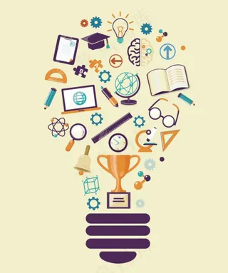 教育学习矢量卡通手绘灯泡图片