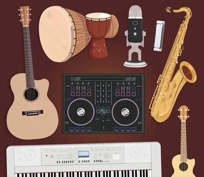 乐器图片eps,ai矢量模版下载
