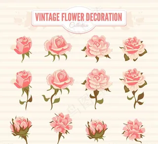复古粉色玫瑰图片