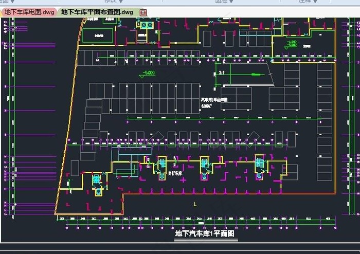 地下车库平面布置图图片