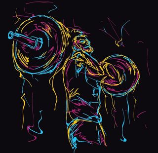 举重运动员简笔画图片