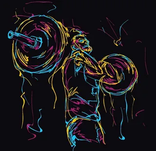 举重运动员简笔画图片