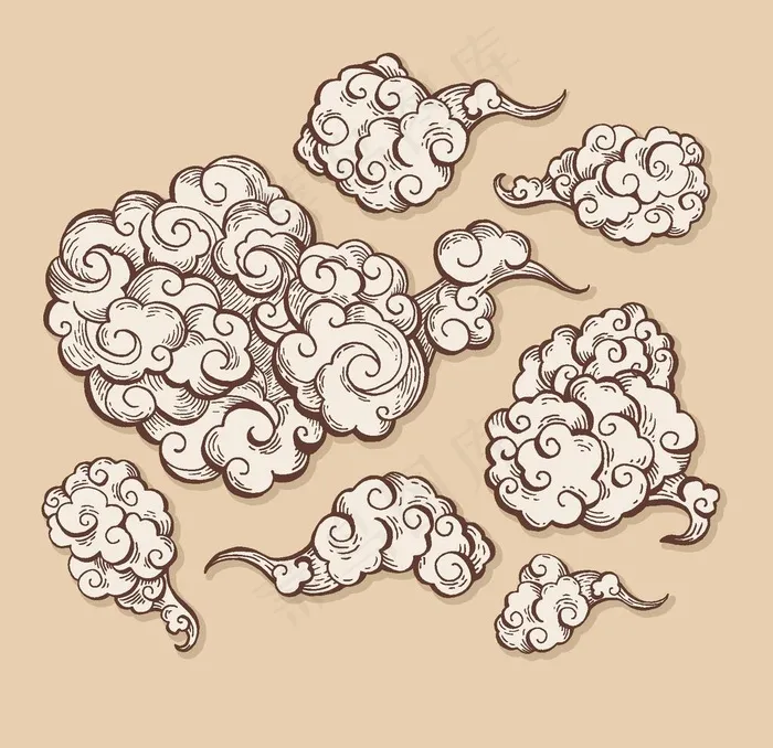 云纹图片ai矢量模版下载