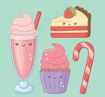 小清新点心卡通图案图片