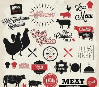 创意农畜产品标签矢量素材图片