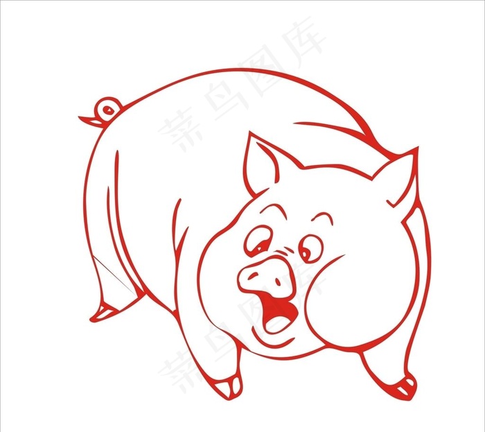 剪纸猪图片