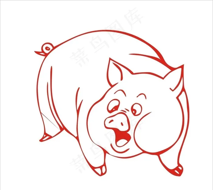 剪纸猪图片cdr矢量模版下载