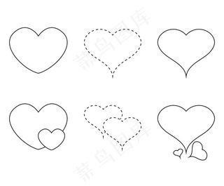 爱心线稿图片