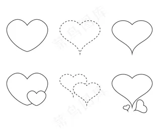 爱心线稿图片
