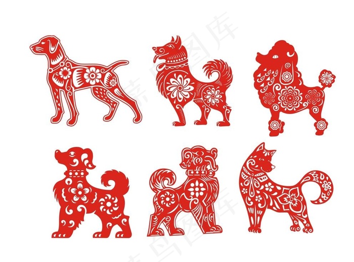 剪纸  狗图片
