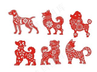 剪纸  狗图片