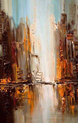 现代抽象油画 复古 怀旧 工装图片