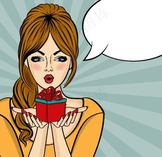 女生波普风矢量文件图片