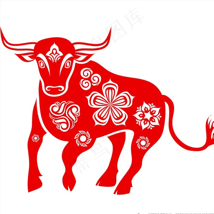 生肖牛剪纸图片