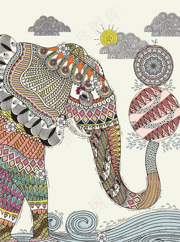 北欧卡通动物装饰画图片