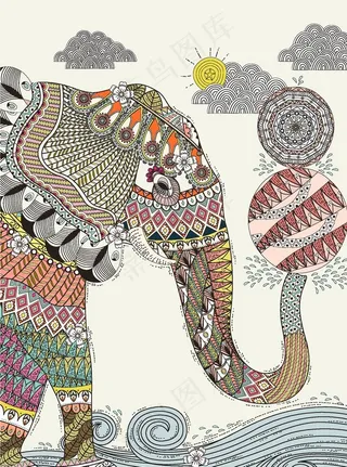 北欧卡通动物装饰画图片