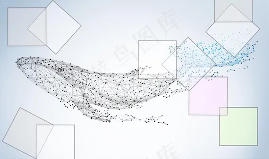 几何 鲨鱼 抽象背景墙图片