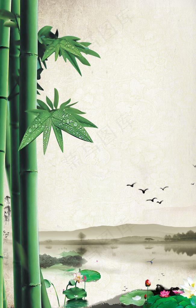 竹子背景图片(3543X5315(DPI:150))psd模版下载