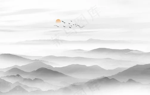 山水画 水墨画 装饰画图片