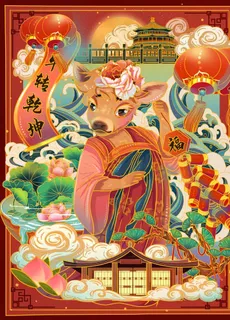 国潮插画 2021牛年图片 国潮插画 2021牛年图片