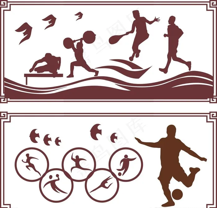 体育文化墙图片cdr矢量模版下载