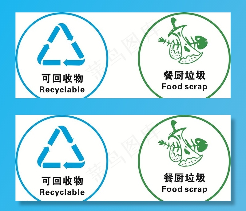 垃圾分类标识图片cdr矢量模版下载