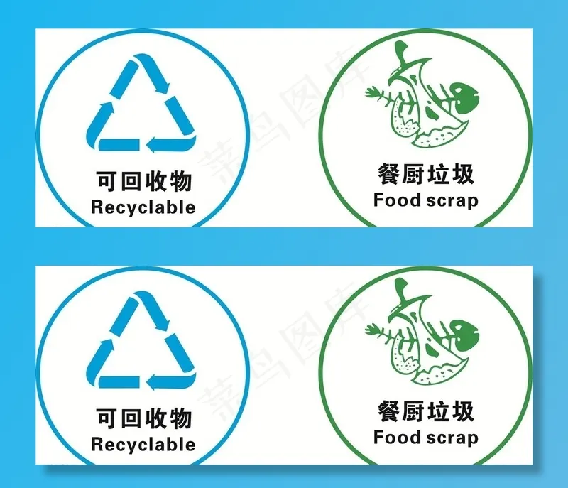 垃圾分类标识图片cdr矢量模版下载