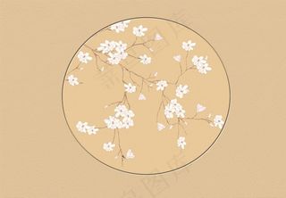 中式古典梅花花朵背景墙图片